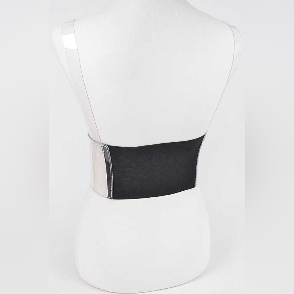 Clear Transparent Elastic Harness Statement Belt - Picture 3 of 4